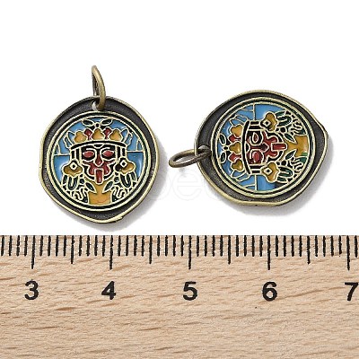 Brass Enamel Pendants KK-M284-13AB-1