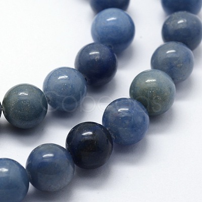 Dyed & Heated Natural Blue Aventurine Beads Strands G-I199-24-10mm-1