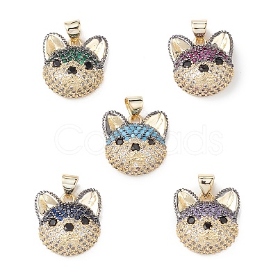 Brass Micro Pave Cubic Zirconia Pendants KK-M240-02-1