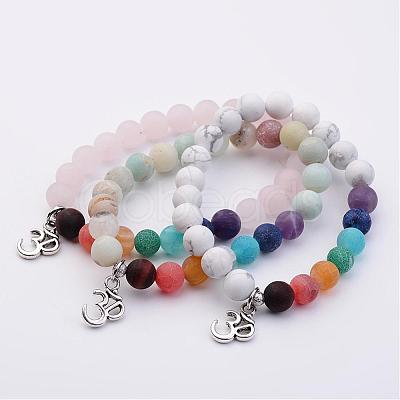 Natural Gemstone Stretch Bracelets BJEW-JB02511-1