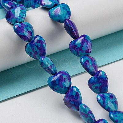 Spray Painted Synthetic Turquoise Beads Strands G-E617-B08-03-1