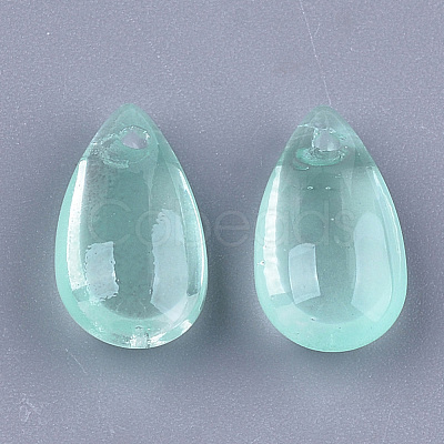 Transparent Spray Painted Glass Charms X-GLAA-S183-03B-1