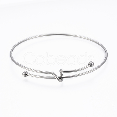 Tarnish Resistant Adjustable 304 Stainless Steel Bangles X-BJEW-H522-01P-1