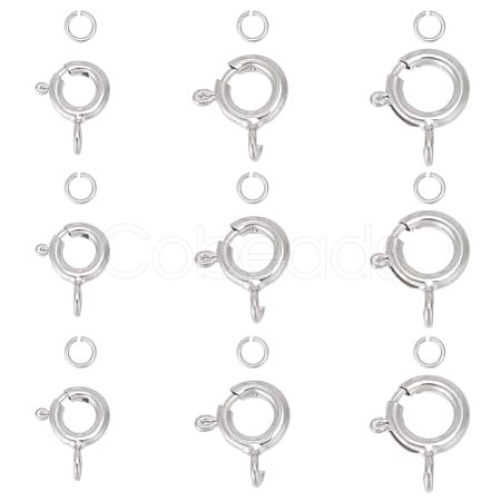 GOMAKERER 925 Sterling Silver Spring Ring Clasps with Open Jump Rings STER-GO0001-04S-1