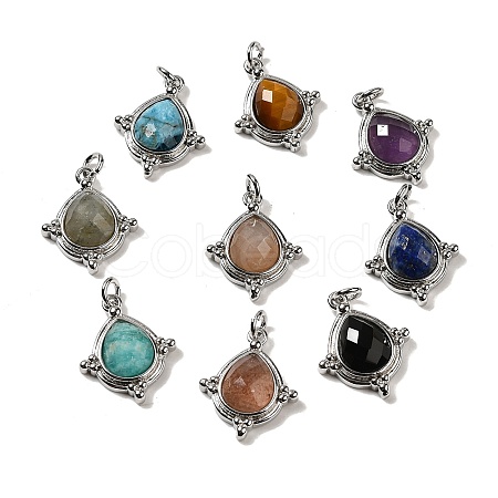 Natural Mixed Stone Faceted Pendants G-C096-02P-1