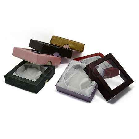 Square Shaped PVC Cardboard Satin Bracelet Bangle Boxes for Gift Packaging X-CBOX-O001-01-1
