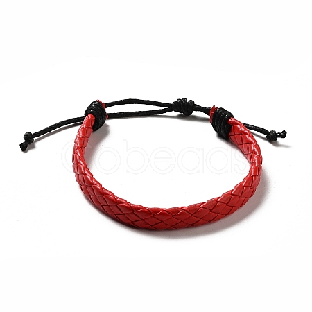 PU Imitation Leather Braided Cord Bracelets for Women BJEW-M290-01A-1