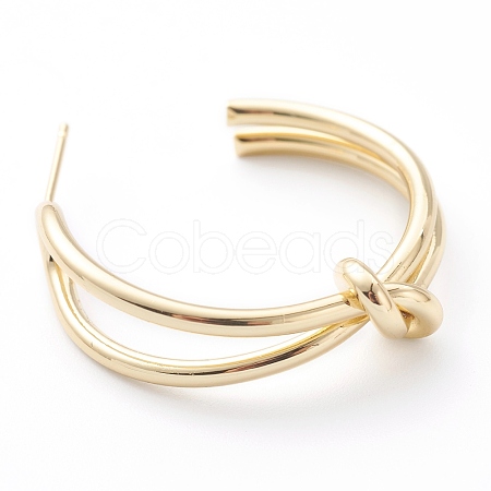 Brass Stud Earrings EJEW-Z007-02G-1