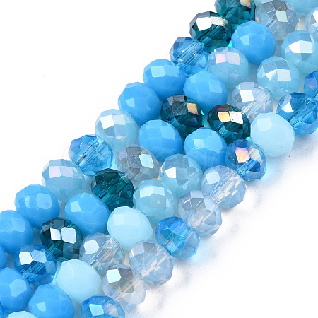 Electroplate Glass Beads Strands EGLA-N002-12E-1