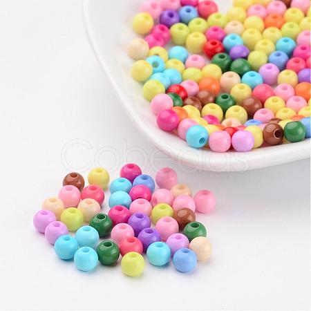 Solid Chunky Acrylic Ball Beads X-SACR-R812-5mm-M-1