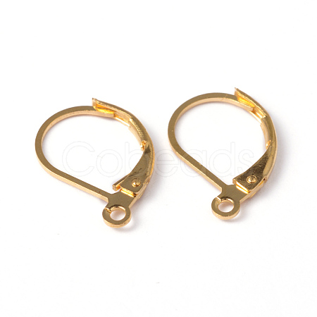 Brass Leverback Earring Findings X-KK-R014-G-NR-1