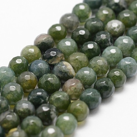 Natural Moss Agate Beads Strands G-D840-25-6mm-1