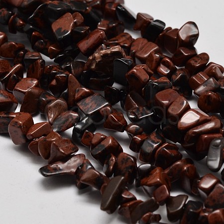 Chip Natural Mahogany Obsidian Beads Strands G-N0134-25-1
