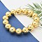 Brass Beaded Sretch Bracelets for Women, Long-Lasting Plated, Golden, Inner Diameter: 2-3/8 inch(6cm)