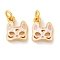 Alloy Enamel Charms, with Jump Ring, Golden, Cat Charm, White, 13x11x3mm, Hole: 3mm