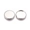 Tarnish Resistant 304 Stainless Steel Plain Edge Bezel Cups, Cabochon Settings, Flat Round, Stainless Steel Color, Tray: 18mm, 19.5x1.5mm