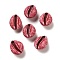 Opaque Imitation Shell Acrylic Beads, Baseball, Salmon, 19.5x15.5x10mm, Hole: 1.4mm