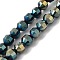 Electroplated Synthetic Non-magnetic Hematite Beads Strands, Faceted Bicone Barrel Drum, Blue Plated, 7~8mm, Hole: 1.4mm, about 53pcs/strand, 15.55''(39.5cm)