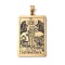 201 Stainless Steel Pendant, Golden, Rectangle with Tarot Pattern, Temperance XIV, 40x24x1.5mm, Hole: 4x7mm