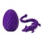 Plastic 3D Printed Dragon & Egg Toy, Purple, 130mm