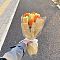 Crochet Tulip Bouquet Set for Beginners, Flower Display Decoration Knitting Starter Kit, DIY Handmade Gift for Teacher Girlfriend, Orange, 38x5cm