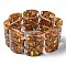 Dyed Natural Imperial Jasper & Synthetic Opal Stretch Bracelets, Epoxy Resin Domino Bracelets for Women, Chocolate, Inner Diameter: 2-3/8 inch(6.1cm)