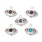 Natural & Synthetic Stone Pendants, Eye Charm, with Antique Silver Tone Alloy Findings, 18x21x4mm, Hole: 4.2mm