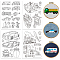 4 Sheets 11.6x8.2 Inch Stick and Stitch Embroidery Patterns, Non-woven Fabrics Water Soluble Embroidery Stabilizers, Vehicle, 297x210mmm