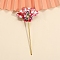 Flower Fan Cloth Hair Sticks, Hair Accessories for Women & Girls, Cerise, 150mm