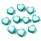 Handmade Polymer Clay Beads, Heart, Light Sea Green, 9x9~10x4~5mm, Hole: 1.5mm