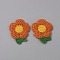 Crochet Flower Appliques, Computerized Embroidery Cloth Patches, Costume Accessories, Sewing Craft Decoration, Dark Orange, 47x40x2.5mm