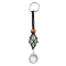 Glass Pendant Decoraton, Iron Rings & Braided Nylon Thread Pouch Hanging Ornaments, Round, 140mm