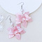 Bohemian Style Petal Patchwork Acrylic Flower Earrings with Water Ripple Design, Pink