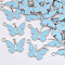 Alloy Pendants, with Enamel, Butterfly, Platinum, Deep Sky Blue, 14.5x21x1.5mm, Hole: 1.8mm