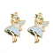 Rack Plating Alloy Enamel Pendants, Golden, Angel Charm, Light Sky Blue, 30x20x1.5mm, Hole: 1.8mm