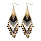 Bohemian Tassel Beaded Earrings for Women, European American Beach Style, Rhombus