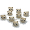 Polymer Clay Beads, Cats, Beige, 16mm