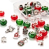 36Pcs 8 Style Christmas Themed European Style Alloy & Glass Beads Sets DIY-LS0003-11-3