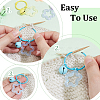 8Pcs 8 Colors Glitter Acrylic Star Pendant Stitch Markers with Bell HJEW-AB00680-5