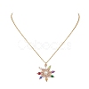 Glass Bead Braided Star Pendant Necklace NJEW-MZ00021-3