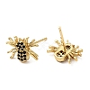 Rack Plating Brass Spider Stud Earrings with Cubic Zirconia EJEW-D061-18G-2