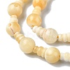 Natural Yellow Jade 3-Hole Guru Bead Strands G-K149-50-3