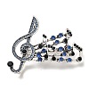 Musical Note Alloy Rhinestone  Brooches for Backpack Clothes JEWB-Q009-08AS-1