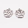 Original Color Flower Rose Charms 201 Stainless Steel Pendants X-STAS-G029-15-1