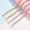 ANATTASOUL 2Pcs 2 Colors Alloy Cable Chain Necklace for Men Women NJEW-AN0001-19-7