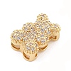 Brass Micro Pave Cubic Zirconia Slide Charms ZIRC-I068-01G-3