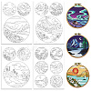 4 Sheets 11.6x8.2 Inch Stick and Stitch Embroidery Patterns DIY-WH0455-201-1