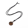 Adjustable Natural Mixed Gemstone Sailor's Knot Pendant Necklace with Nylon Cord for Women NJEW-L171-02-3