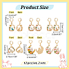12Pcs 6 Style Cat & Rabbit Alloy Enamel Pendant Locking Stitch Markers HJEW-AB00136-2