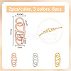 GOMAKERER 6Pcs 3 Colors 925 Sterling Silver S-Hook Clasps FIND-GO0001-44B-2